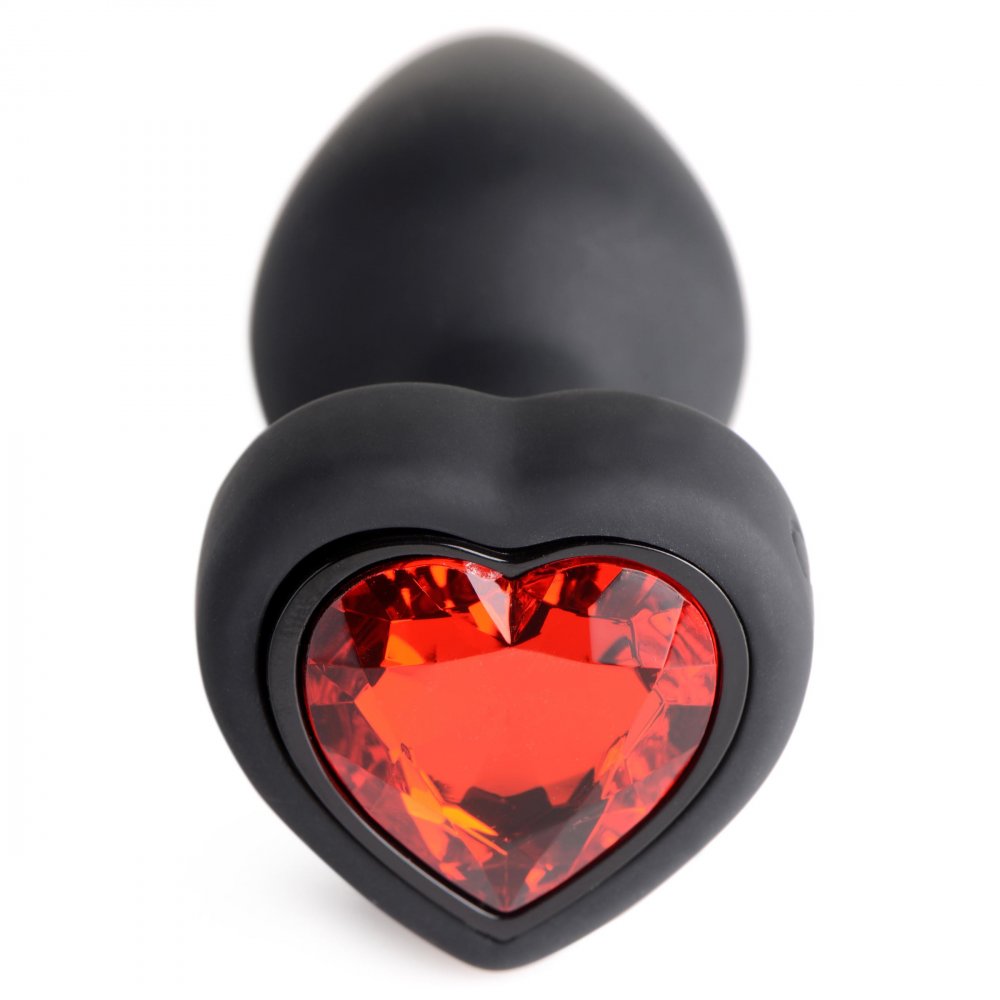 Amour Rouge Petite: Vibrating Silicone Heart Plug with Remote