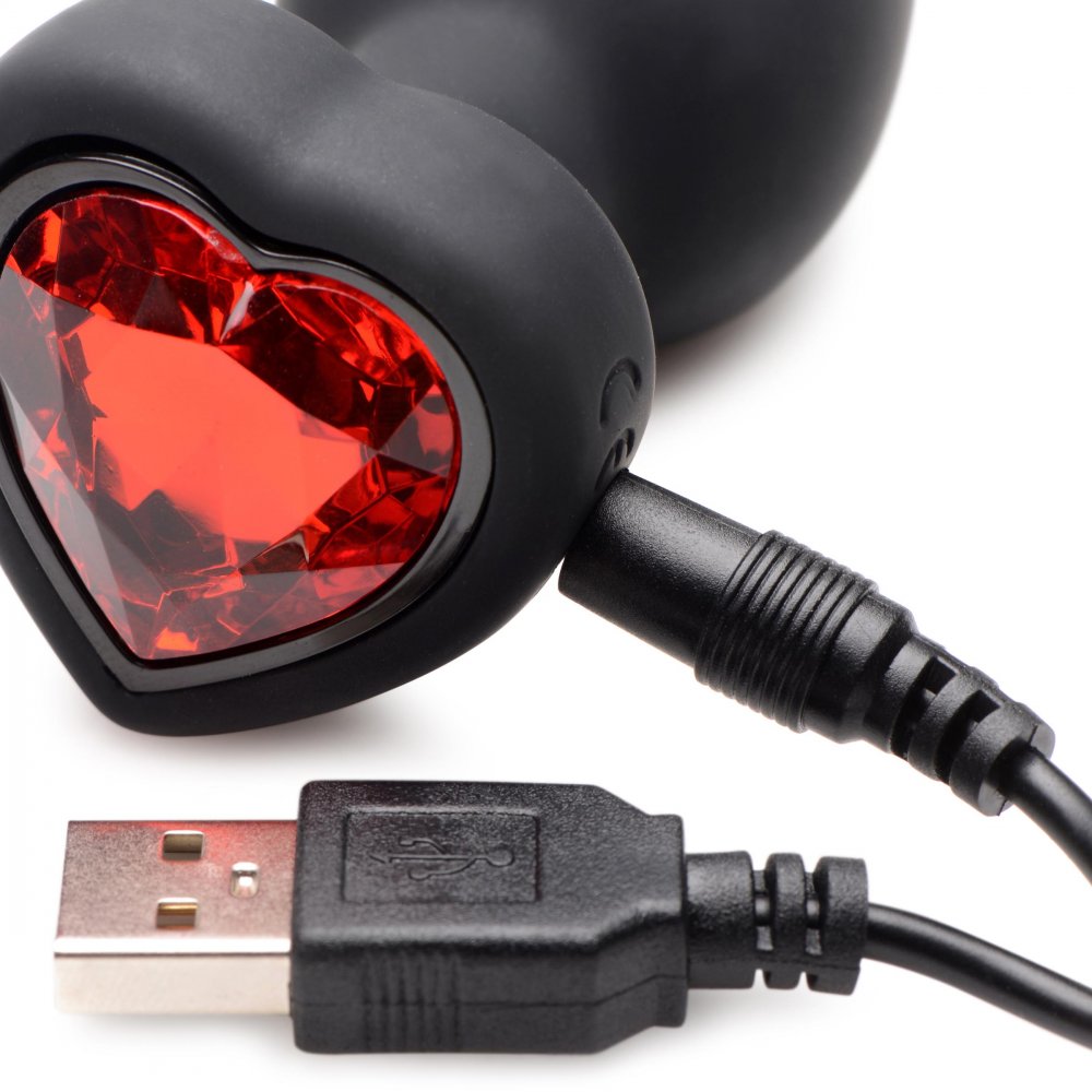 Amour Rouge Petite: Vibrating Silicone Heart Plug with Remote