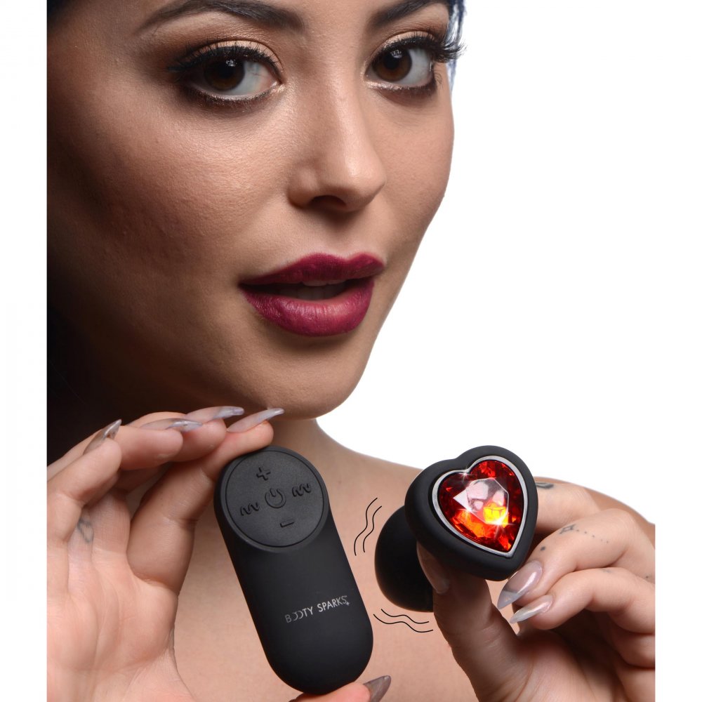 Amour Rouge Petite: Vibrating Silicone Heart Plug with Remote