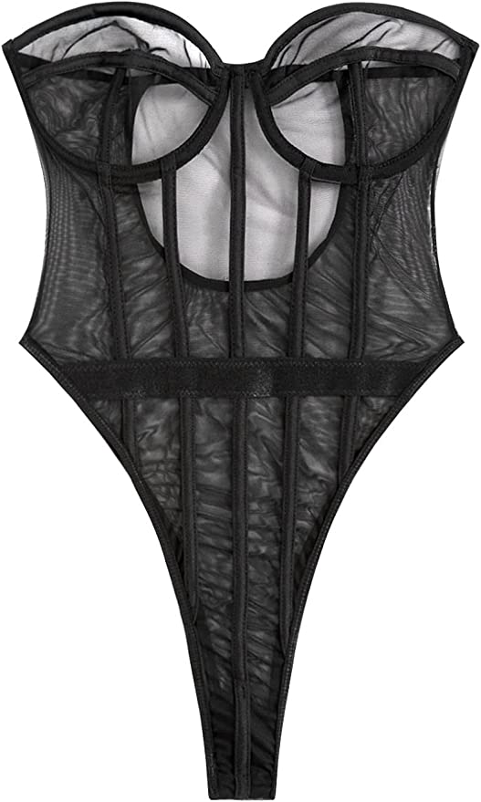 Eclipse Verona: Sheer Corset Bodysuit